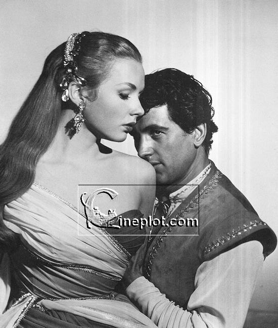 Piper Laurie and Rock Hudson - Publicity shot for The Golden Blade (1953)