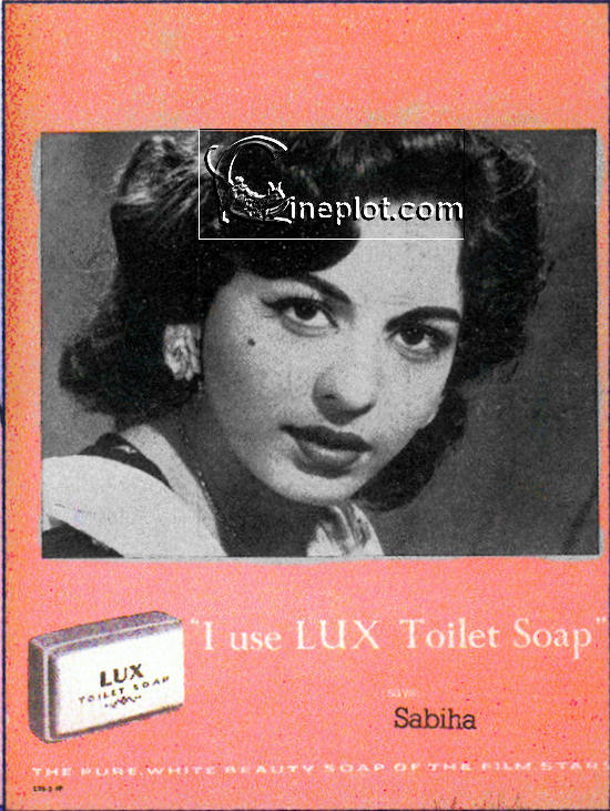 Sabiha Khanum posing for Lux Toilet Soap (1957)