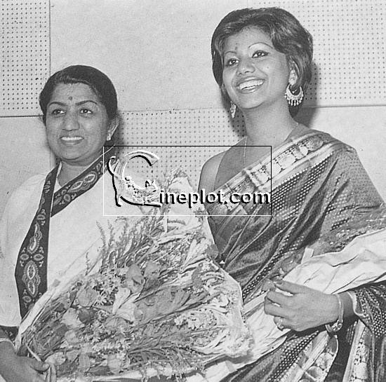 Lata Mangeshkar with Runa Laila