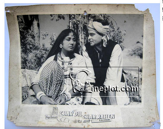 Char Dil Char Rahen (1959) - Vintage Poster Char Dil Char Rahen (1959) - Vintage Poster