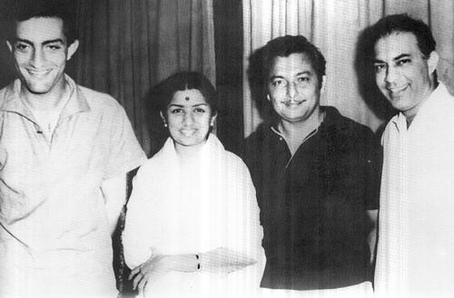Mansoor Ali Khan Pataudi, Lata Mangeshkar, Madan Mohan and Talat Mahmood Mansoor Ali Khan Pataudi, Lata Mangeshkar, Madan Mohan and Talat Mahmood