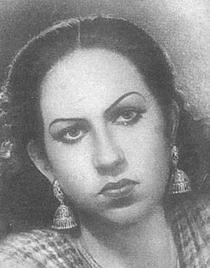Swaranlata in Sachchai (1949) A portrait of Swaranlata as she appeared in Nazir's first film in Pakistan Sachchai
